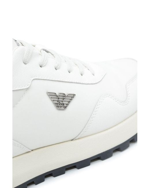 Emporio Armani White Branded Sneakers for men