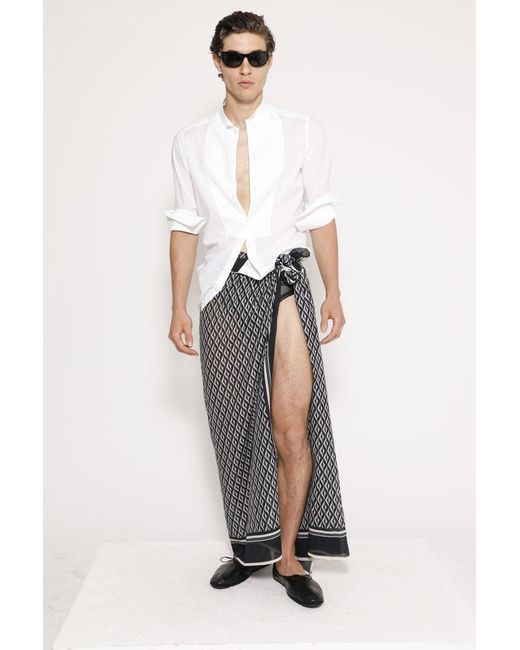 Tom Ford Black Asymmetrical Rhombus Scarf for men