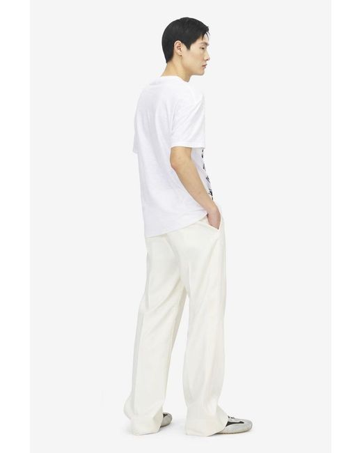 McQueen White Slashed Logo T-shirt for men