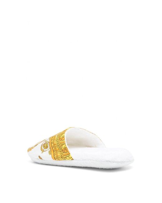 Versace Metallic Baroque Bath Slippers