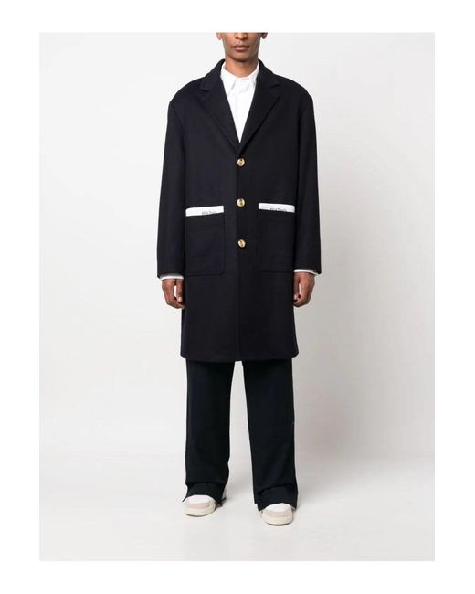 Palm Angels Blue Sartorial Tape Uniform Coat for men