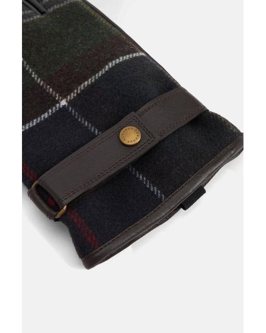Barbour Black Newbrough Tartangloves for men
