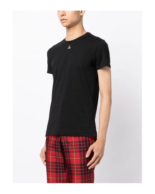Vivienne Westwood Black Orb Peru Cotton T Shirt for men