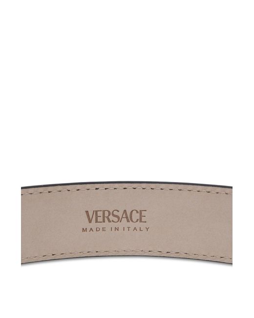 Versace White Greca Buckle Leather Belt for men