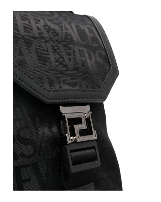 Versace Black One Shoulder Nylon Bag for men