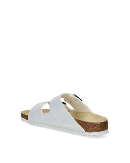 Birkenstock White Arizona Birko-Flor Sandals