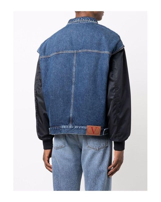 Valentino Blue Denim Back Bomber for men