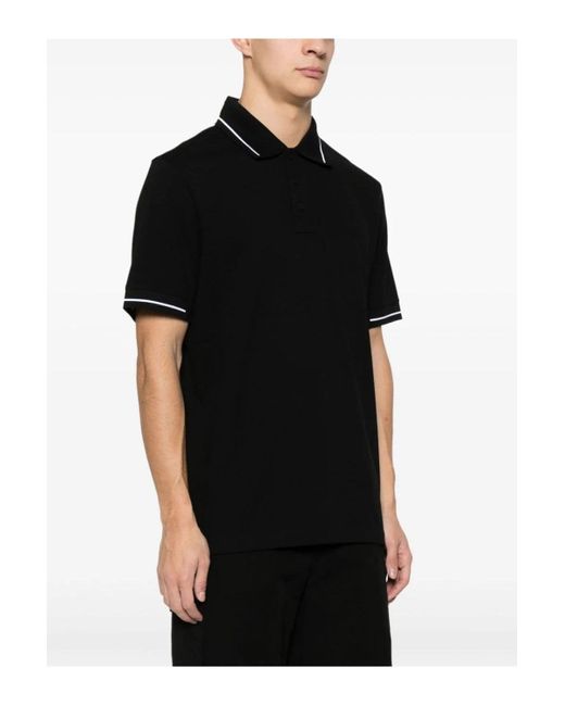 Moncler Black Contrast Trim Polo Shirt for men