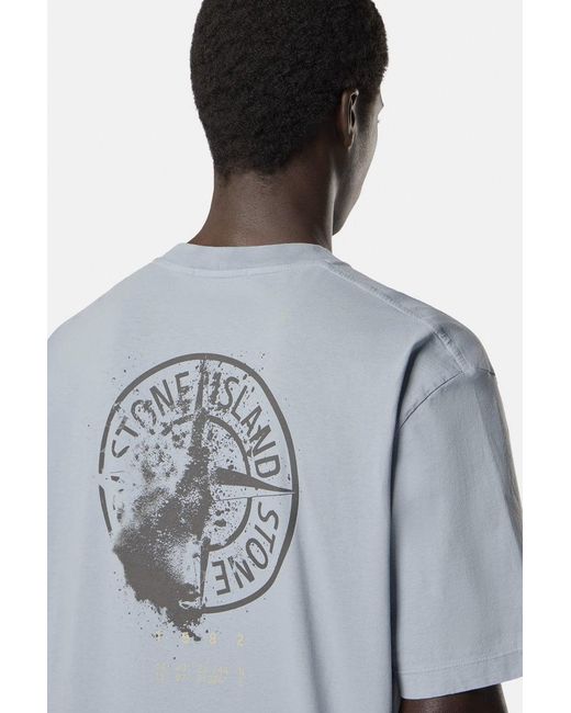 Stone Island Blue Branded 2100001 T Shirt for men