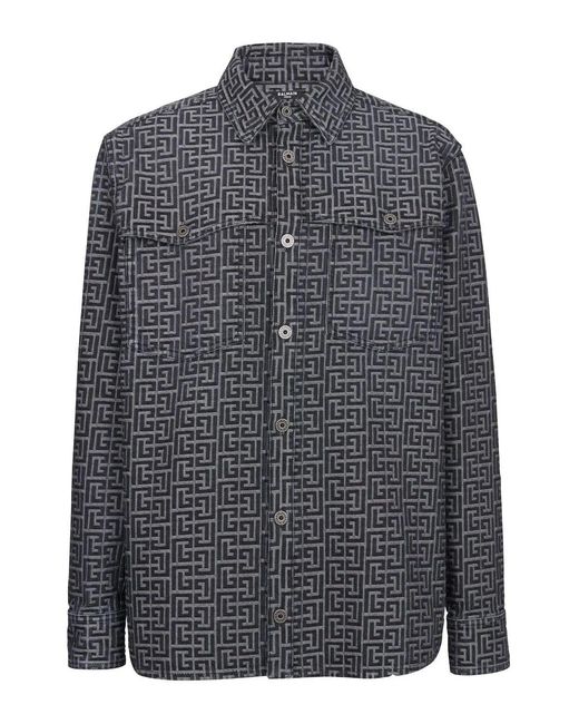 Balmain Gray Casual Shirts for men