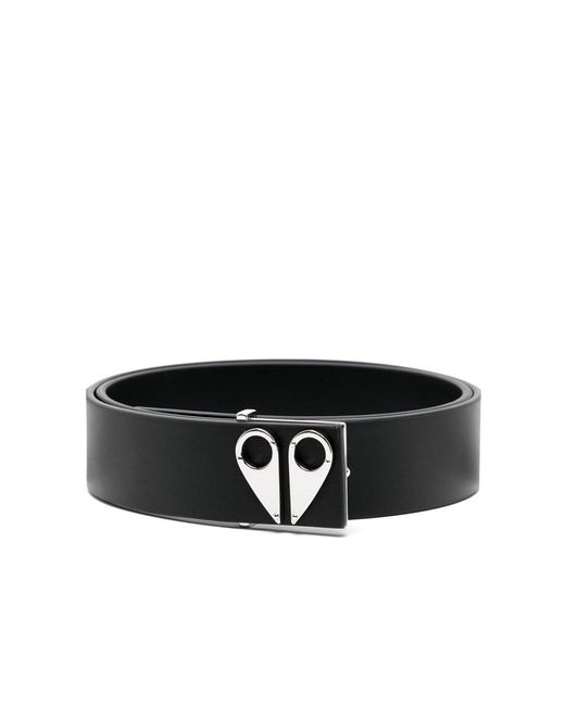 Moose Knuckles Black Logo Icon Belt for men