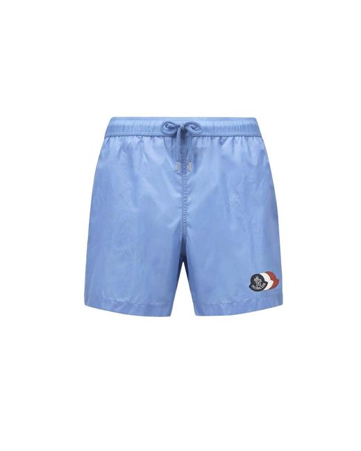 Moncler Blue Archive Logo Swimshorts for men