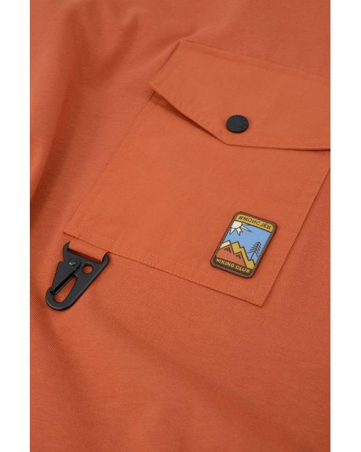 3 MONCLER GRENOBLE Orange Pocket T Shirt for men