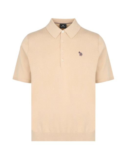 Paul Smith Natural Ps Knitted Polo Shirt for men