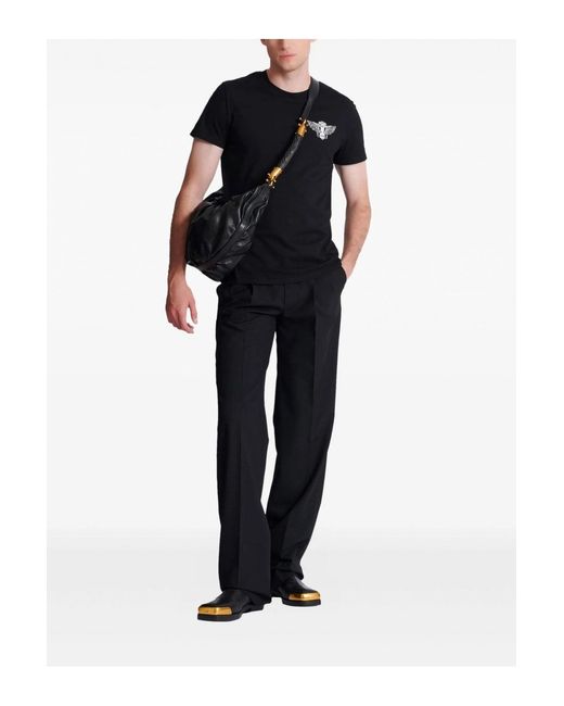 Balmain Black Slim Wings Print T Shirt for men