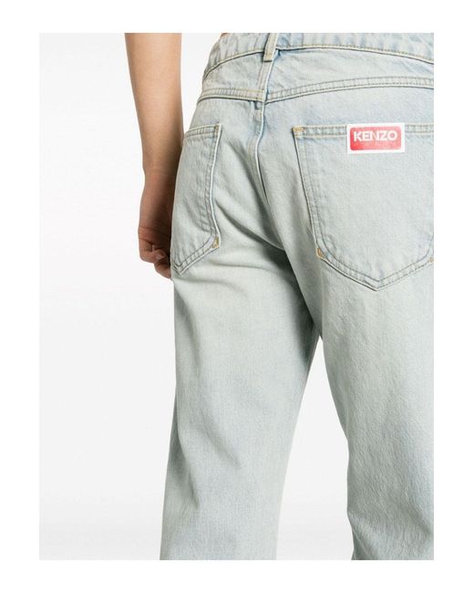 KENZO Gray Medium Stone Bara Slim Jeans for men