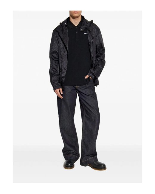 McQueen Blue Skull Jacquard Windbreaker for men