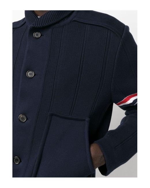 Thom Browne Blue Double Face Shawl Collar Jacket for men