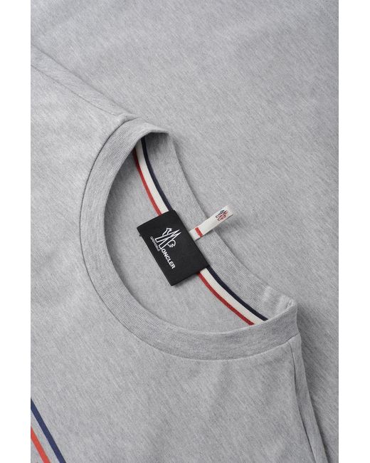 Moncler Gray Text Branding T Shirt for men