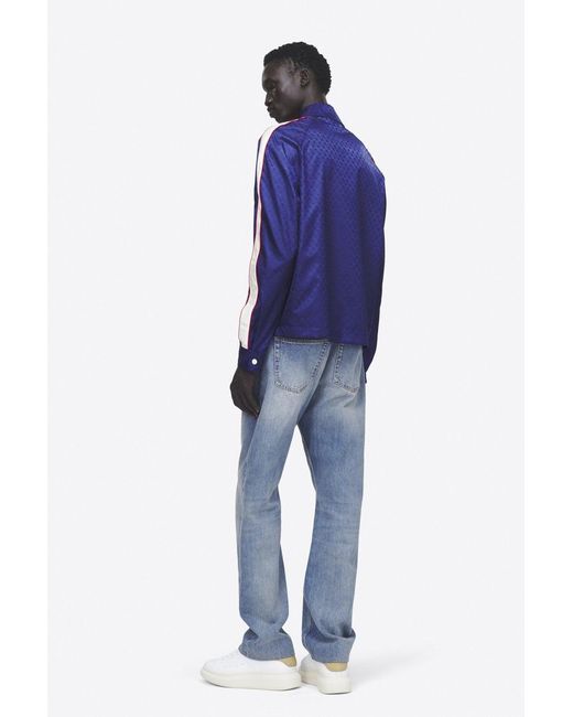 McQueen Blue Skull Jacquard Jacket for men