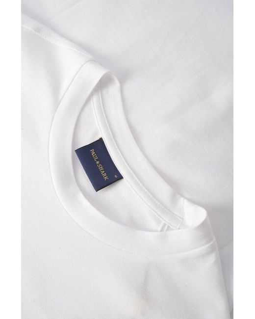 Paul & Shark White Pure Cotton Jersey Badge T Shirt for men