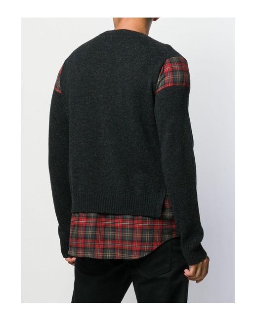 DSquared² Blue Check Insert Knitwear for men
