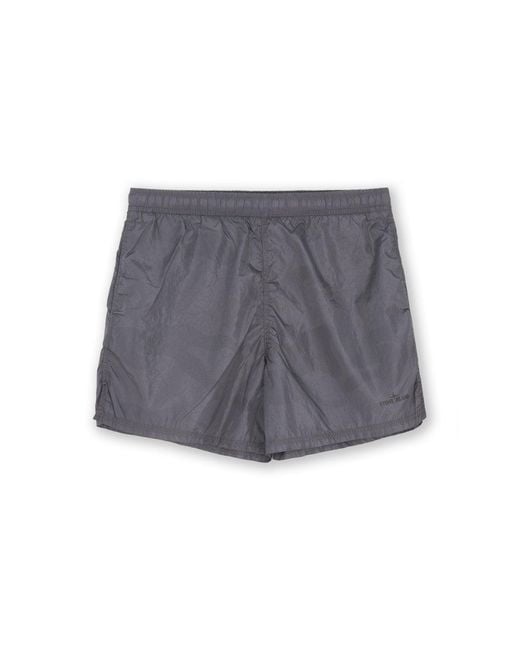Stone Island Gray Brand Swimshorts for men