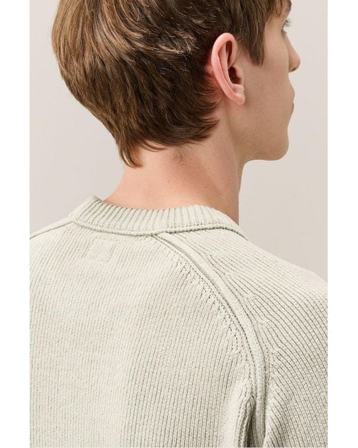 C P Company Green Chenille Cotton Lens Sweater for men