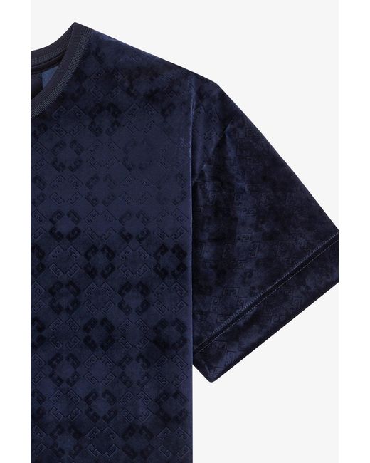 Givenchy Blue Velvet Regular Fit T Shirt for men