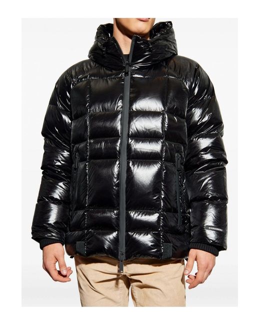 DSquared² Black 3d Hooded Down Jacket for men