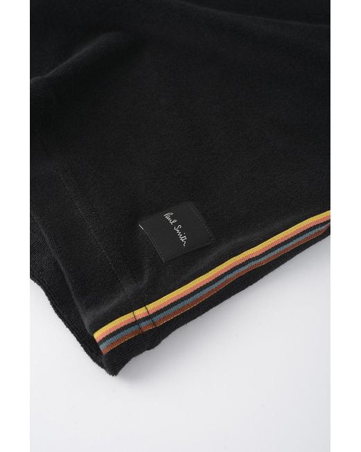 Paul Smith Black Short Sleeved Toweling Striped Shirt for men
