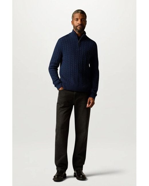 Belstaff Blue Westport Quarter Zip Sweater for men