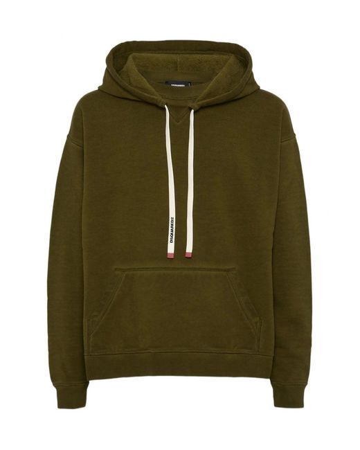 DSquared² Green Relax Fit Pullover Hoodie for men