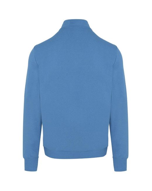 Paul Smith Blue Half Zip Zebra Sweatshirt for men