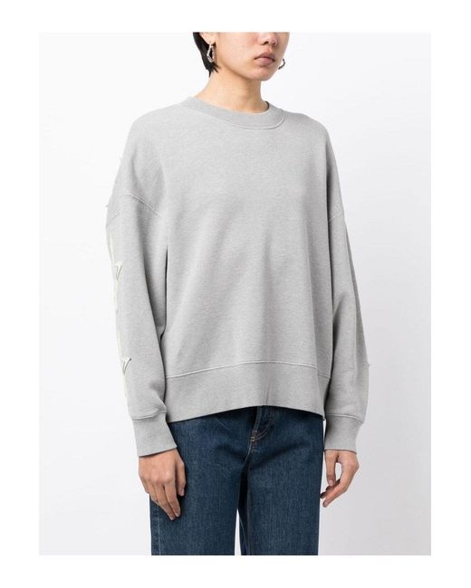 Palm Angels Gray Patched Stars Crew