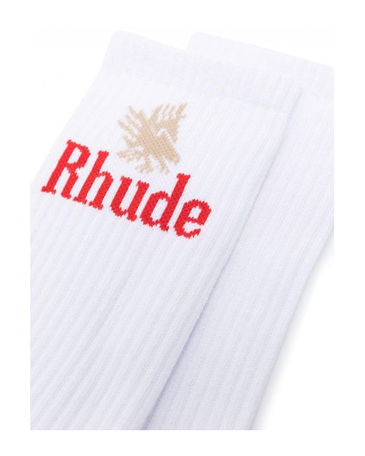 Rhude White Eagles Socks