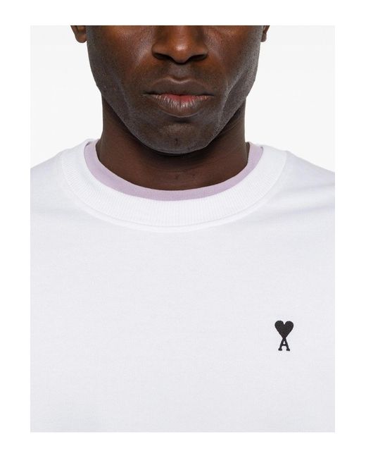 AMI White Loopback Jersey Adc Sweatshirt for men