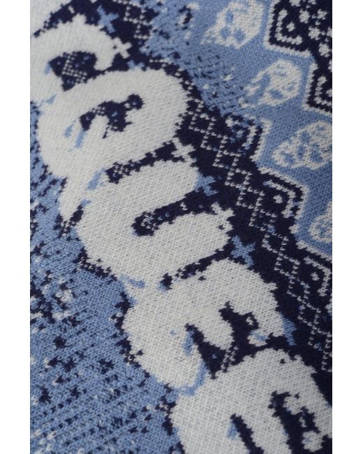 Alexander McQueen Blue Distressed Wool Sweater for men