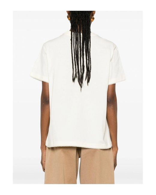 Moncler Natural Cotton Trim T Shirt