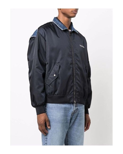 Valentino Blue Denim Back Bomber for men