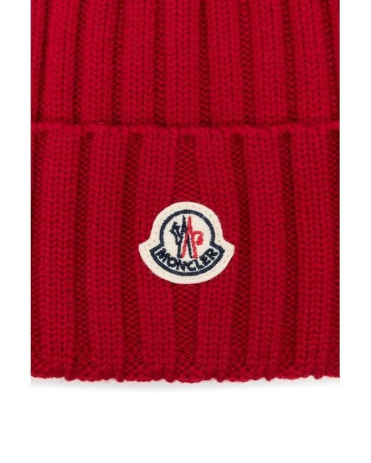 Moncler Red Archive Logo Hat