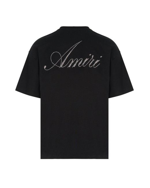 Amiri Black Cryst Script Logo Lj Skate Tee for men
