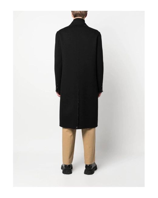 Fendi Black Reversible Woven Wool Coat for men