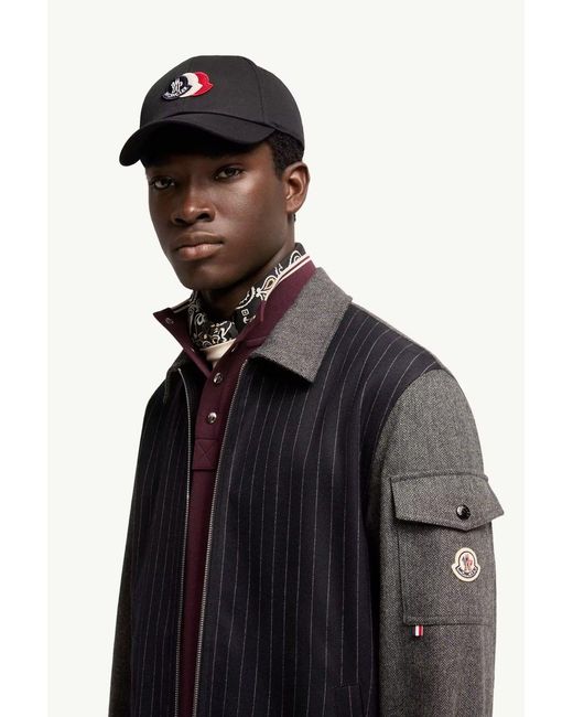 Moncler Black Triple Logo Cap for men