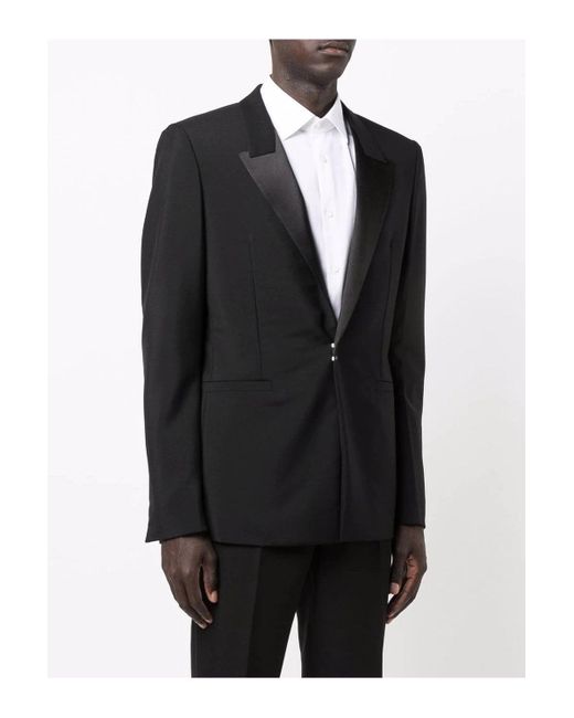 Givenchy Black Slim Hook & Bar Satin Jacket for men