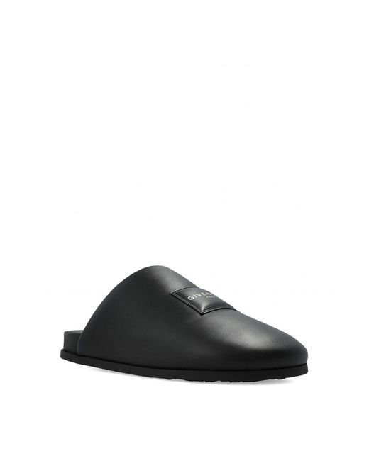 Givenchy Black Leather Mules for men