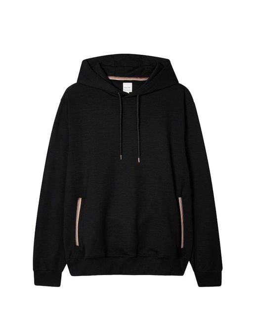 Paul Smith Black Tape Detail Hooded Top for men