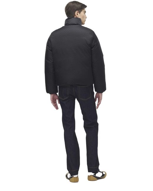 McQueen Black Nylon Skull Jacquard Jacket for men