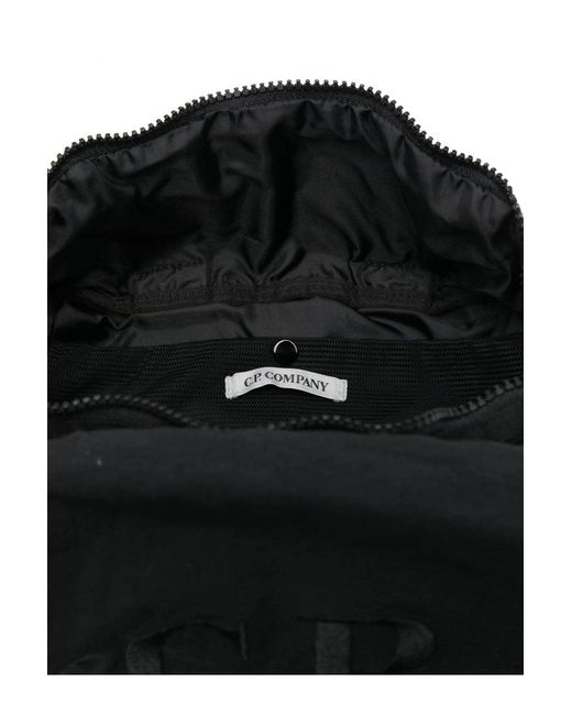 C P Company Black Logo Waist Bag for men