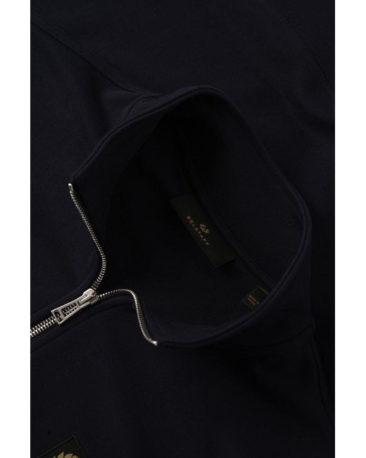 Belstaff Blue Patch Logo 1/4 Zip Sweatshirt for men